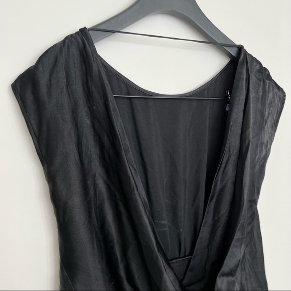 BCBG Max Azria Black Satin Open Back Shorts Romper Size XS - Picture 6 of 6